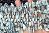 CTD3757 15.5 inches 4*8mm - 8*18mm sticks larimar gemstone beads