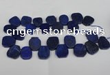 CTD380 Top drilled 18*25mm - 22*30mm freeform lapis lzuli beads