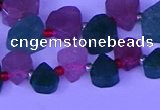 CTD3854 Top drilled 8*10mm - 10*12mm freeform mixed strawberry quartz beads