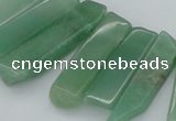 CTD386 Top drilled 10*20mm - 12*50mm wand green aventurine beads