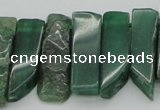 CTD387 Top drilled 10*20mm - 12*50mm wand green aventurine beads