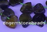 CTD3873 Top drilled 12*16mm - 15*20mm freeform green garnet beads