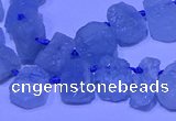 CTD3880 Top drilled 8*10mm - 10*12mm freeform aquamarine beads