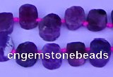 CTD3887 Top drilled 8*10mm - 10*14mm freeform pink tourmaline beads