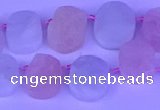 CTD3892 Top drilled 12*16mm - 13*17mm freeform morganite beads