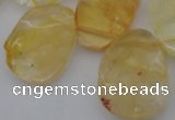 CTD391 Top drilled 20*25mm - 22*30mm freeform citrine beads