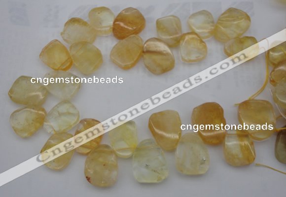 CTD391 Top drilled 20*25mm - 22*30mm freeform citrine beads