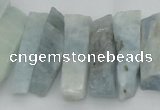 CTD394 Top drilled 8*18mm - 10*50mm wand aquamarine beads