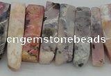 CTD395 Top drilled 8*18mm - 10*50mm wand pink opal gemstone beads