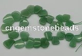 CTD398 Top drilled 15*18mm - 25*30mm freeform green aventurine beads