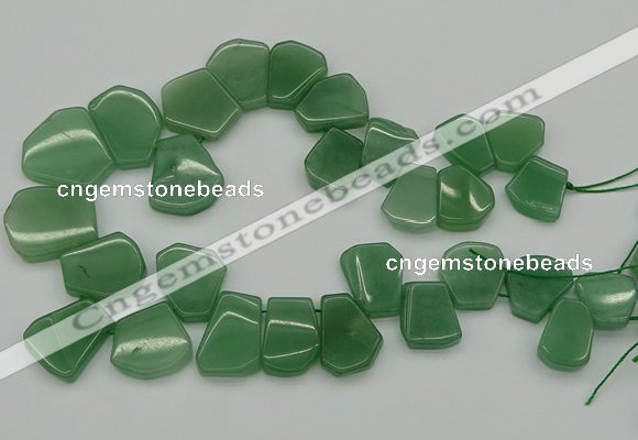 CTD398 Top drilled 15*18mm - 25*30mm freeform green aventurine beads