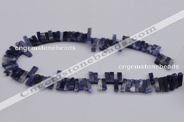 CTD401 Top drilled 4*15mm - 6*20mm sticks sodalite gemstone beads