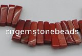 CTD403 Top drilled 4*15mm - 6*20mm sticks red jasper beads