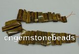 CTD405 Top drilled 12*25mm - 18*50mm sticks yellow tiger eye beads