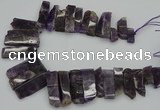 CTD406 Top drilled 10*25mm - 15*50mm sticks amethyst beads