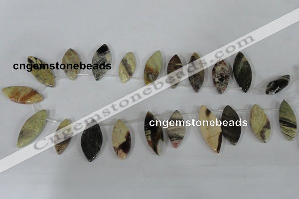 CTD41 Top drilled 10*23mm – 15*40mm marquise jasper beads