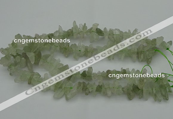 CTD411 Top drilled 6*15mm - 8*25mm nuggets green quartz beads