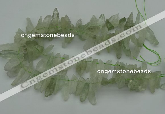 CTD412 Top drilled 8*25mm - 12*40mm nuggets green quartz beads