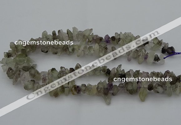 CTD413 Top drilled 4*8mm - 6*15mm nuggets green quartz beads