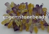 CTD420 Top drilled 12*25mm - 18*40mm nuggets amethyst & citrine beads