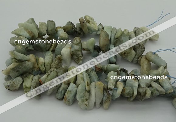 CTD421 Top drilled 10*20mm - 18*35mm nuggets aquamarine beads