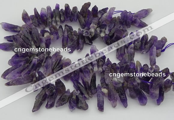 CTD426 Top drilled 6*15mm - 8*25mm nuggets amethyst beads