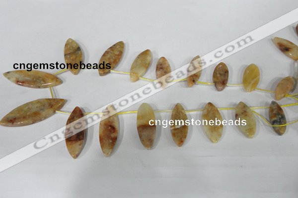 CTD43 Top drilled 12*32mm – 15*37mm marquise Morocco agate beads