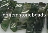 CTD434 Top drilled 10*25mm - 10*45mm sticks moss agate beads