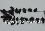 CTD438 Top drilled 10*25mm - 20*45mm freeform black tourmaline beads