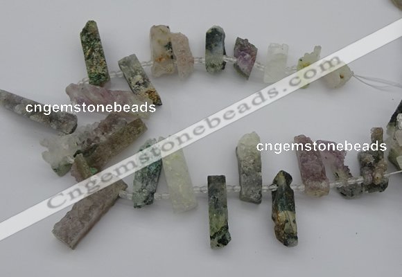 CTD442 Top drilled 10*20mm - 12*50mm sticks druzy amethyst beads