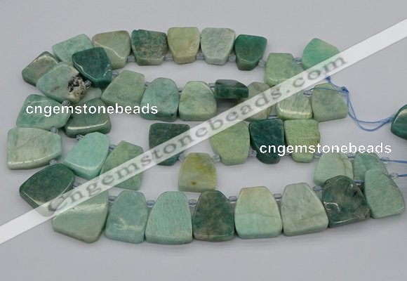 CTD446 Top drilled 20*25mm - 25*28mm freeform amazonite beads