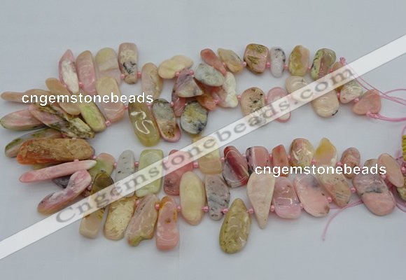 CTD450 Top drilled 10*15mm - 12*40mm freeform pin opal gemstone beads