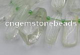 CTD454 15.5 inches 8*20mm - 15*38mm freeform green phantom quartz beads