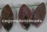 CTD46 Top drilled 12*23mm – 18*50mm marquise Indian agate beads