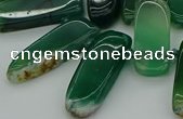 CTD463 15.5 inches 10*20mm - 12*35mm sticks green agate beads