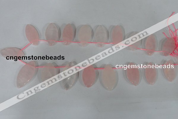 CTD47 Top drilled 12*23mm – 18*50mm marquise rose quartz beads