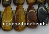 CTD474 15.5 inches 12*25mm - 15*45mm freeform yellow tiger eye beads