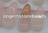 CTD476 Top drilled 12*25mm - 15*45mm freeform rose quartz beads