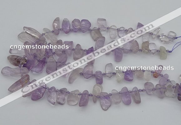 CTD478 Top drilled 10*15mm - 15*35mm freeform amethyst beads