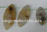 CTD48 Top drilled 15*30mm – 16*45mm marquise bamboo leaf agate beads