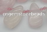 CTD480 Top drilled 10*22mm - 15*45mm freeform rose quartz beads