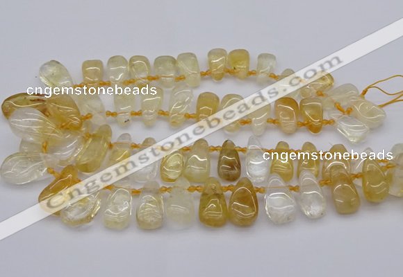 CTD482 Top drilled 10*22mm - 15*45mm freeform citrine beads