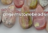 CTD486 Top drilled 10*22mm - 15*45mm freeform pink opal beads