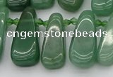 CTD488 Top drilled 10*22mm - 15*45mm freeform green aventurine beads