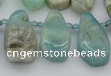 CTD489 Top drilled 10*22mm - 15*45mm freeform amazonite beads