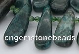 CTD492 Top drilled 10*22mm - 15*45mm freeform green apatite beads