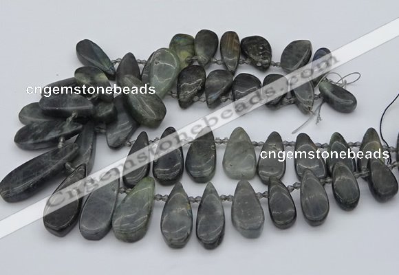 CTD495 Top drilled 10*22mm - 15*45mm freeform labradorite beads