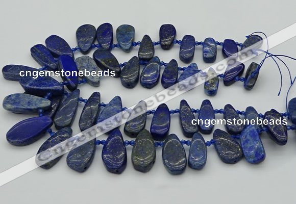 CTD496 Top drilled 10*22mm - 15*45mm freeform lapis lazuli beads