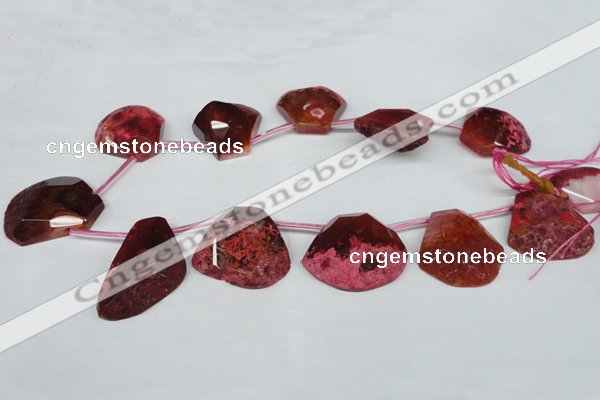 CTD506 Top drilled 25*30mm - 35*40mm freeform agate beads