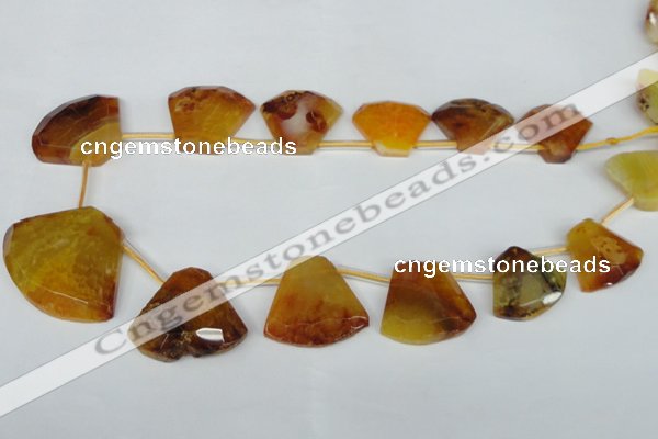 CTD507 Top drilled 25*30mm - 35*40mm freeform agate beads